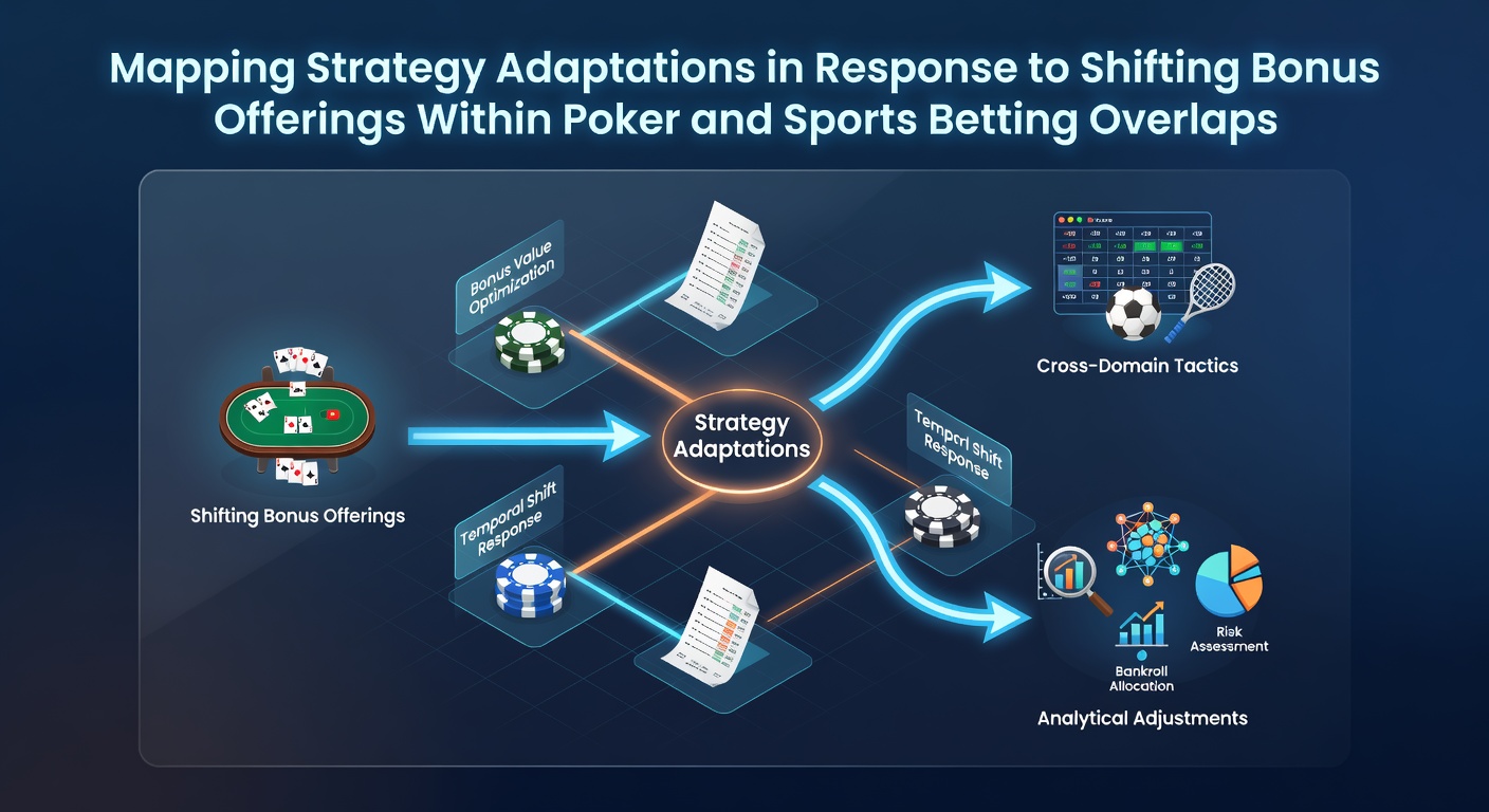 Visual representation of overlapping poker tables and sports betting interfaces with bonus indicators