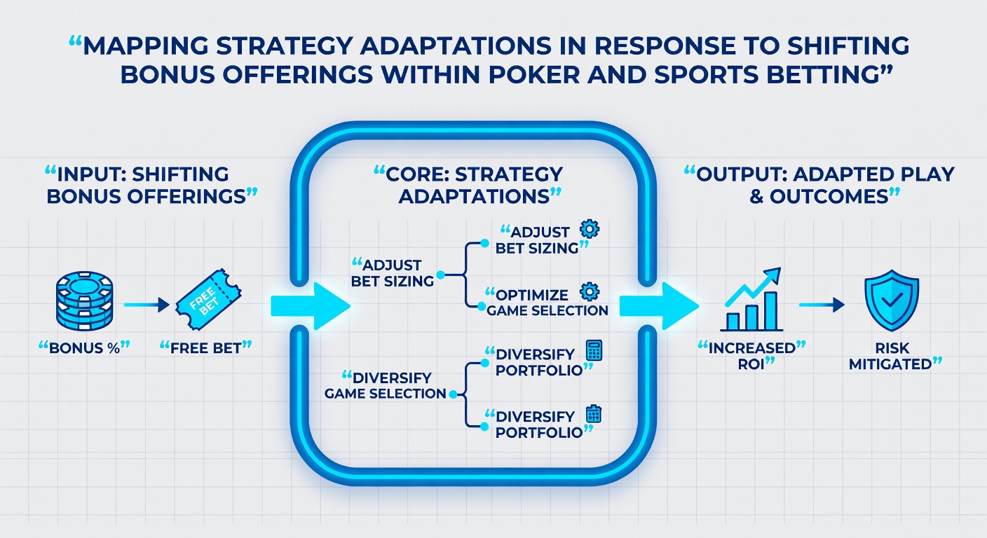 Diagram showing player flow between poker and sports betting sections with bonus trigger points